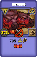 Wizard101 Myth spell card: Orthrus, Spell ID 3673