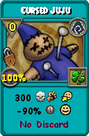Wizard101 Shadow spell card: Cursed Juju, Spell ID 3104