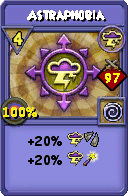 Wizard101 Storm spell card: Astraphobia, Spell ID 3192