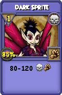 Wizard101 Death spell card: Dark Sprite, Spell ID 3098