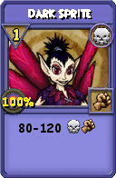 Wizard101 Death spell card: Dark Sprite, Spell ID 3692