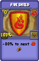 Wizard101 Fire spell card: Fire Shield, Spell ID 3691