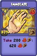 Wizard101 Fire spell card: Immolate, Spell ID 3690