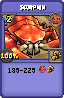 Wizard101 Balance spell card: Scorpion, Spell ID 3048