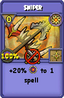 Wizard101 Sun spell card: Sniper, Spell ID 3329