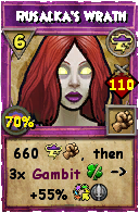 Wizard101 Storm spell card: Rusalka's Wrath, Spell ID 3697