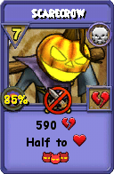 Wizard101 Death spell card: Scarecrow, Spell ID 3546