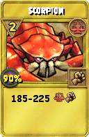 Wizard101 Balance spell card: Scorpion, Spell ID 3485