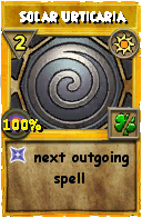 Wizard101 Sun spell card: Solar Urticaria, Spell ID 3642