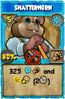 Wizard101 Ice spell card: Shatterhorn, Spell ID 3119