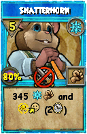 Wizard101 Ice spell card: Shatterhorn, Spell ID 3113