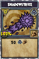 Wizard101 Shadow spell card: Shadowstrike, Spell ID 3718
