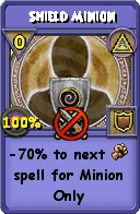 Wizard101 Myth spell card: Shield Minion, Spell ID 3395
