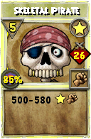 Wizard101 Star spell card: Skeletal Pirate, Spell ID 3481