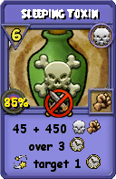 Wizard101 Death spell card: Sleeping Toxin, Spell ID 3805