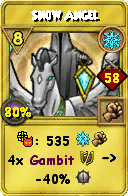 Wizard101 Ice spell card: Snow Angel, Spell ID 3482