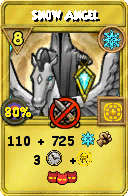 Wizard101 Ice spell card: Snow Angel, Spell ID 3415