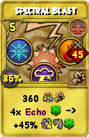 Wizard101 Balance spell card: Spectral Blast, Spell ID 3333