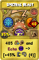 Wizard101 Balance spell card: Spectral Blast, Spell ID 3350