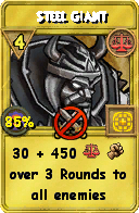 Wizard101 Balance spell card: Steel Giant, Spell ID 3122