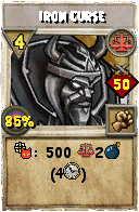 Wizard101 Balance spell card: Iron Curse, Spell ID 3773