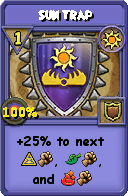 Wizard101 Sun spell card: Sun Trap, Spell ID 3635
