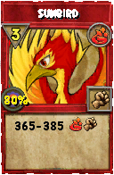 Wizard101 Fire spell card: Sunbird, Spell ID 3386