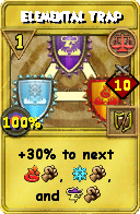 Wizard101 Balance spell card: Elemental Trap, Spell ID 3462