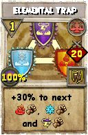 Wizard101 Balance spell card: Elemental Trap, Spell ID 3636