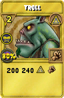 Wizard101 Myth spell card: Troll, Spell ID 3418