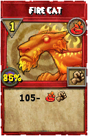 Wizard101 Fire spell card: Fire Cat, Spell ID 3565