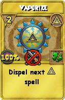 Wizard101 Myth spell card: Vaporize, Spell ID 3362