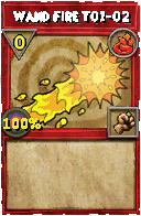 Wizard101 Fire spell card: Wand Fire T01-02, Spell ID 3031