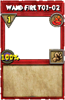 Wizard101 Fire spell card: Wand Fire T01-02, Spell ID 3032
