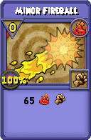 Wizard101 Fire spell card: Minor Fireball, Spell ID 3177