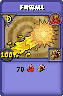Wizard101 Fire spell card: Fireball, Spell ID 3176