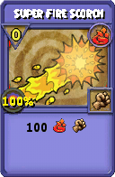 Wizard101 Fire spell card: Super Fire Scorch, Spell ID 3124