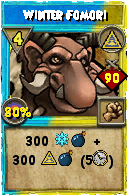 Wizard101 Myth spell card: Winter Fomori, Spell ID 3476