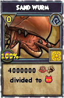 Wizard101 Shadow spell card: Sand Wurm, Spell ID 3351