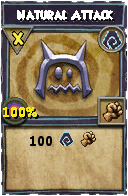 Wizard101 Shadow spell card: Natural Attack, Spell ID 4000