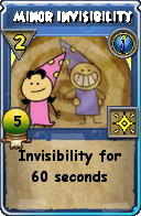 Wizard101 Cantrips spell card: Minor Invisibility, Spell ID 4026