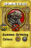 Wizard101 Myth spell card: Grinning Calaca, Spell ID 4030