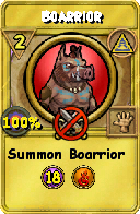 Wizard101 Myth spell card: Boarrior, Spell ID 4038
