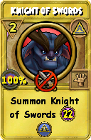 Wizard101 Myth spell card: Knight of Swords, Spell ID 4041
