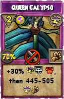 Wizard101 Storm spell card: Queen Calypso, Spell ID 4048