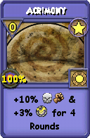 Wizard101 Star spell card: Acrimony, Spell ID 4049
