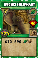 Wizard101 Life spell card: Bronze Helephant, Spell ID 4058
