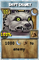 Wizard101 Moon spell card: Shift Chaney, Spell ID 4064
