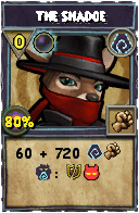 Wizard101 Shadow spell card: The Shadoe, Spell ID 4079
