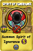 Wizard101 Myth spell card: Spirit of Ignorance, Spell ID 4087
